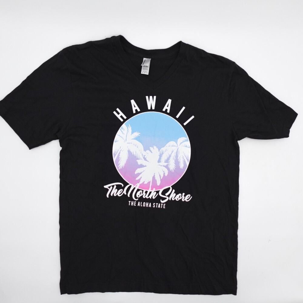 American Apparel Shirt Adult Medium Black Short Sleeve Hawaii The North Shore